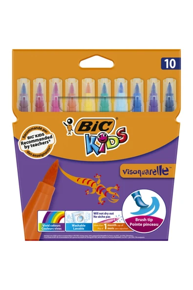 Bic Bıc Kids Visaquarelle Fırça Uçlu Boya Kalemleri 10'lu Kutu ürün görseli 1