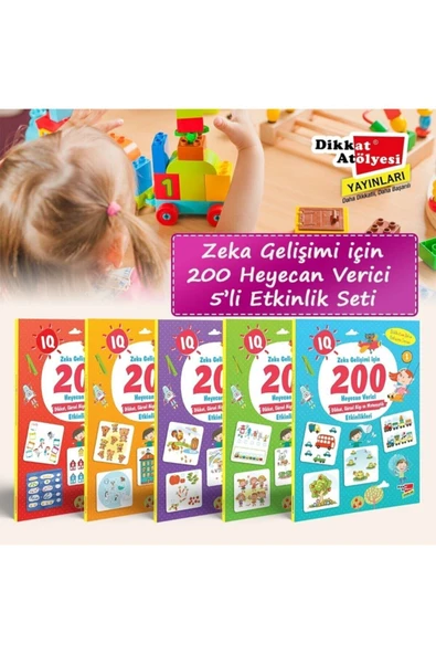 Dikkat Atölyesi Yayınları IQ Zeka Gelişimi İçin 200 Heyecan Verici 5'li Etkinlik Seti ürün görseli 1