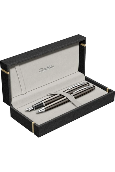 Scrikss WizDesign 35 DOLMAKALEM + TÜKENMEZKALEM SET TİTANYUM (ÖMÜR BOYU GARANTİLİ-LÜKS KUTULU-KİŞİYE ÖZEL) ürün görseli 1