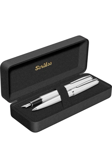 Scrikss Vintage 33 Dolma Kalem & Tükenmez Kalem Takım M Uç Beyaz ürün görseli 1