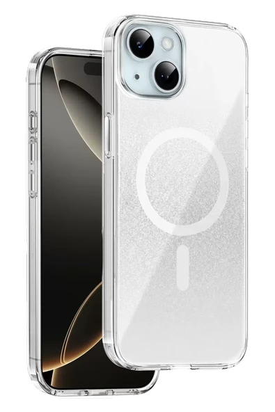 Onegif Apple iPhone 14 Sora Simli Magsafe Kapak - Beyaz ürün görseli 1
