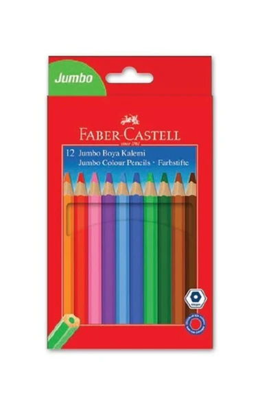 Faber Castell 12li Jumbo Kuru Boya 12 Renk ürün görseli 1