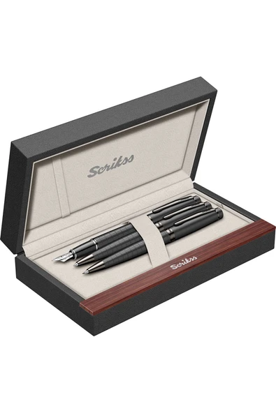 Scrikss WizDesign 38 DOLMA KALEM + TÜKENMEZKALEM + VERSATİL SET MAT SİYAH (GARANTİLİ-KUTULU-KİŞİYE ÖZEL) ürün görseli 1