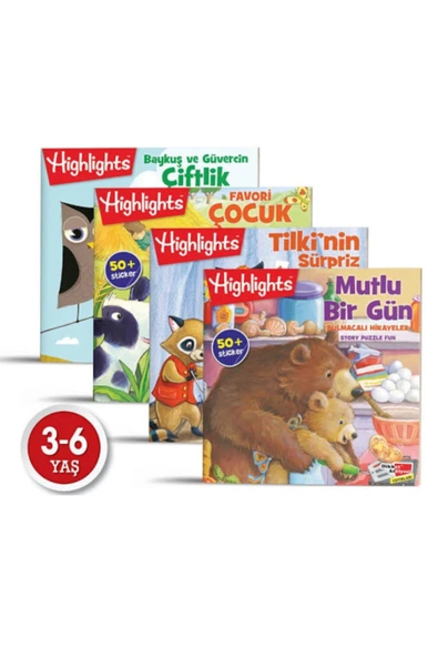 Dikkat Atölyesi Yayınları Highlights Sticker Bulmacalı Eğlenceli Hikayeler 4'lü Set ürün görseli 1