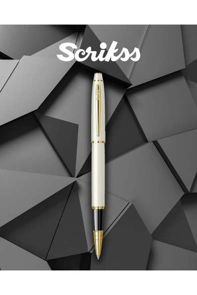 Scrikss Kişiye Özel Isimli Roller Kalem Noble 35 Beyaz Altın Ömür Boyu Garantili Hediye Paketli ürün görseli 1