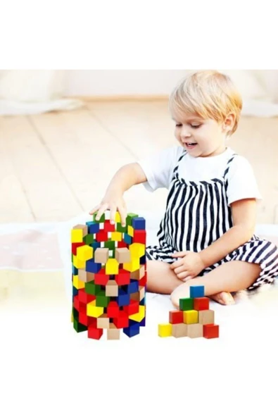 Play Wood Eğitici Oyuncak 100 Parça Renkli Sihirli Ahşap Küpler ONY-359 ürün görseli 1