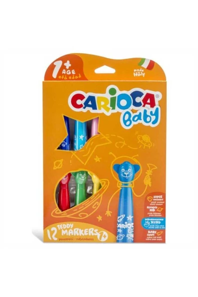 carioca 12 Renk Teddy Jumbo Bebek Keçeli Kalem 42816 ürün görseli 1