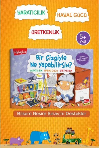 Dikkat Atölyesi Yayınları Bilsem Resim Sınavı Hazırlık Bir Çizgiyle Ne Yapabilirsin 4-7 Yaş Çocuk Etkinlik Kitabı ürün görseli 1