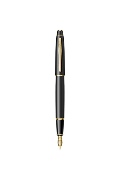 Scrikss WizDesign 35 Mat Siyah Altın Dolma Kalem - ÖMÜR BOYU GARANTİLİ / LÜKS KUTULU / İSME ÖZEL TASARIM ürün görseli 1
