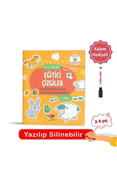 Bilgin Kültür Sanat Yaz Sil 2-4 Yaş Eğitici Çizgiler ürün görseli 1