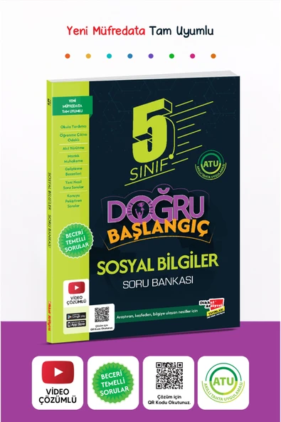 Dikkat Atölyesi Yayınları 5 Sınıf Doğru Başlangıç Sosyal Bilgiler Soru Bankası ürün görseli 1