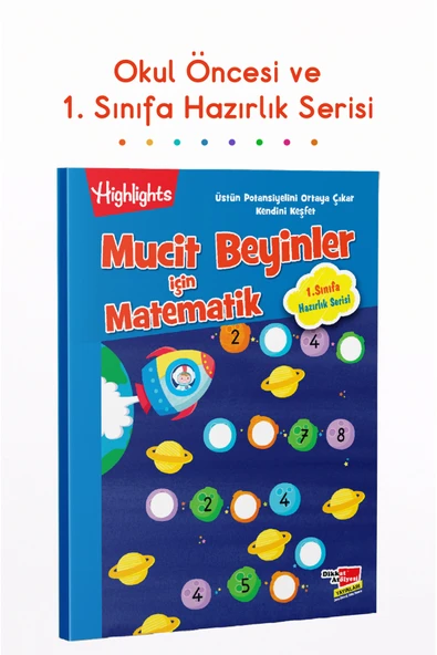 Dikkat Atölyesi Yayınları Okul Öncesi Ve 1. Sınıf Hazırlık Serisi | Mucit Beyinler Matematik Sayı Çalışmaları Aktivite Kitabı ürün görseli 1