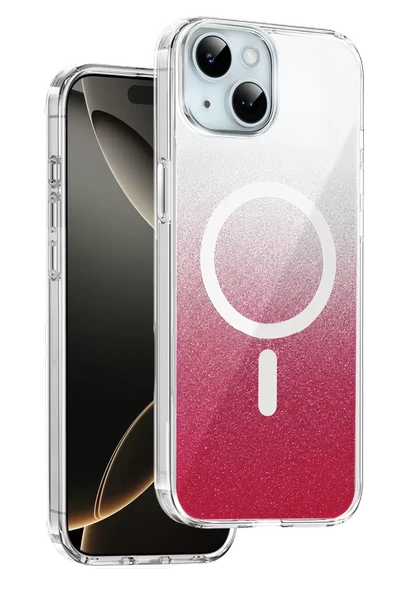 Onegif Apple iPhone 15 Sora Simli Magsafe Kapak - Kırmızı ürün görseli 1