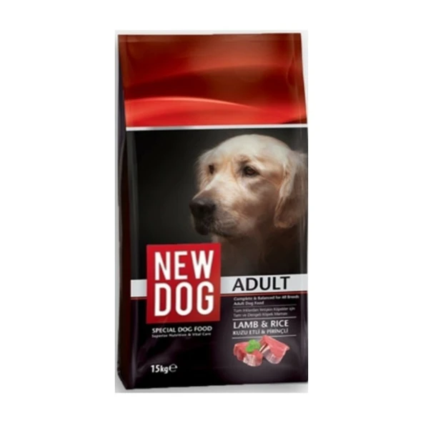 NEW DOG KUZU ETLİ PİRİNÇLİ YETİŞKİN KÖPEK MAMASI 15 KG ürün görseli 1