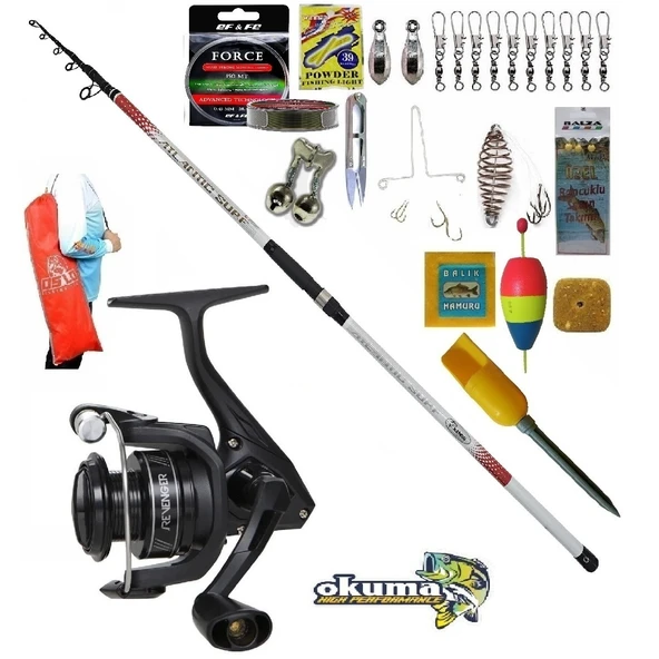 Okuma Revenger Rv-8000A 420cm 100-250gr Atlantic Surf Profesyonel Sazan Kıyı Olta Takımı Seti ürün görseli 1