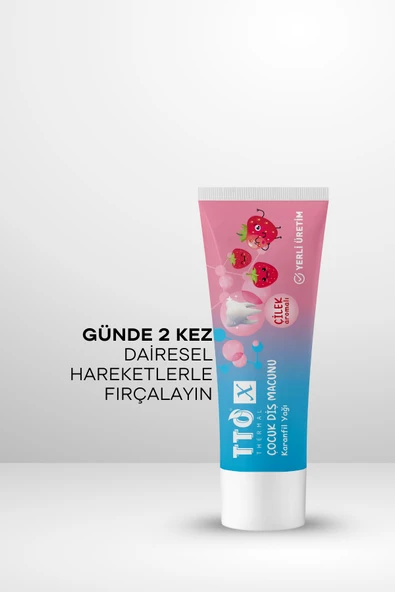 Tto x Çocuk Çilek Diş Macunu 50 ml - Resim 5