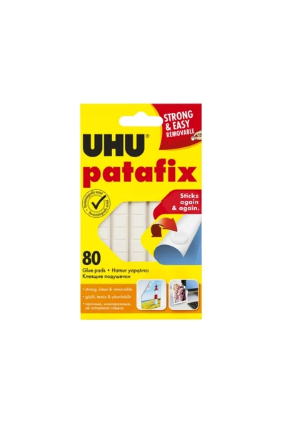 Uhu | Patafix Beyaz Yapışkan Hamur, 80 Adet, Çıkarılabilir ve Tekrar Kullanılabilir ürün görseli 1