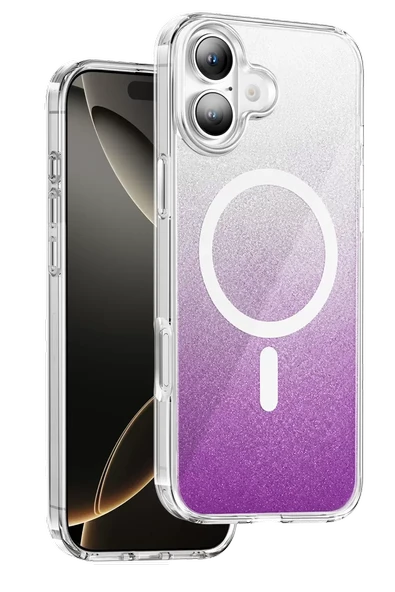 Onegif Apple iPhone 16 Sora Simli Magsafe Kapak - Mor ürün görseli 1