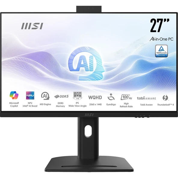 MSI MODERN AM273QP AI 1UM-254XEU 27 WQHD 16:9 (2560X1440) ULTRA 5 125H 16GB DDR5 1TB SSD FDOS SIYAH ürün görseli 1