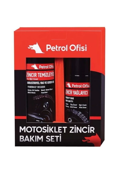 Petrol Ofisi Zincir Temizleyici + Zincir Yağlayıcı + temizleme fırçası ürün görseli 1