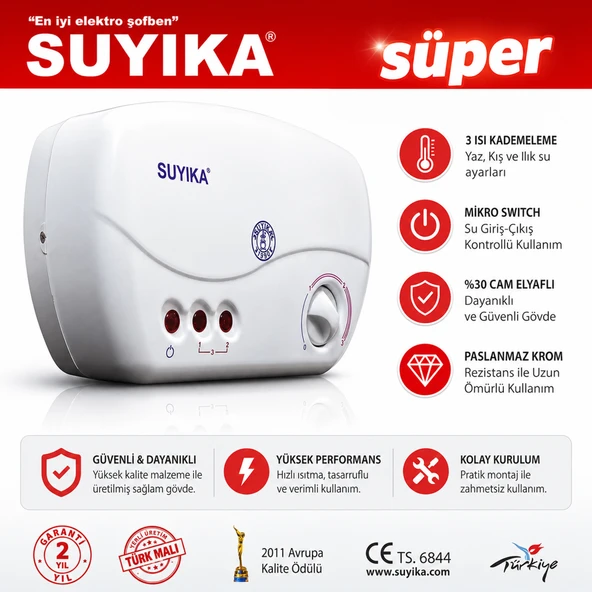 Batarya Üstü Elektrikli Şofben 7500 W Ani Su Isıtıcı 3 Kademeli Hızlı Isıtma Güvenlik Sistemli Enerji Verimli ürün görseli 1
