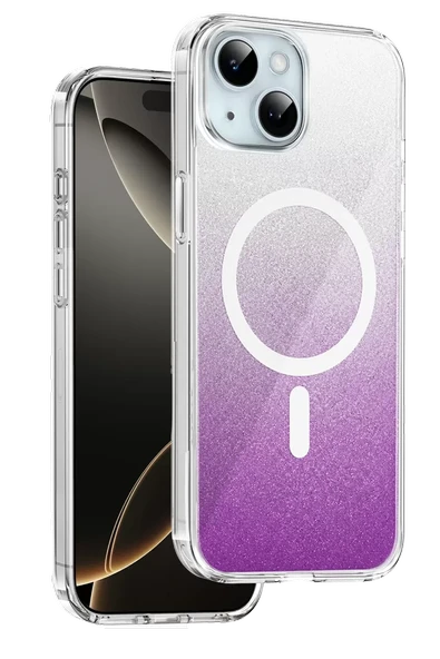 Onegif Apple iPhone 14 Sora Simli Magsafe Kapak - Mor ürün görseli 1