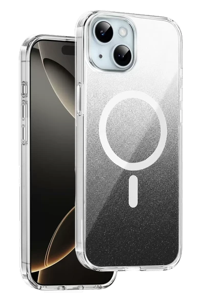 Onegif Apple iPhone 15 Sora Simli Magsafe Kapak - Siyah ürün görseli 1