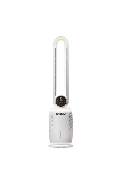 AURA Su Buz Soğutmalı Dokunmatk Led Ekran Sağ Sol Salınımlı Uzaktan Kumandalı Kule Vantilatör ürün görseli 1