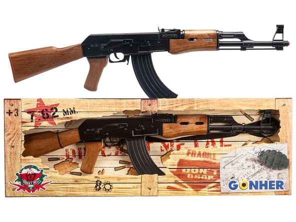 Gerçekçi Detaylarıyla Metal Kapsül Patlatan Oyuncak Saldırı Tüfeği ürün görseli 1