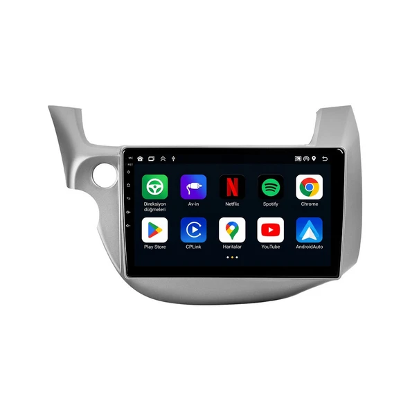 Honda Jazz 2009-2012 Android Multimedya 10 inç 6-64 GB CarPlay Navigasyon Ekran ürün görseli 1
