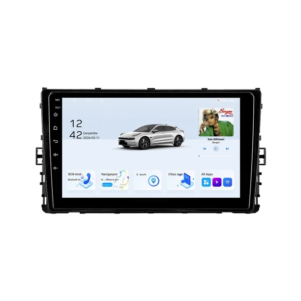 Volkswagen Polo 2017-2025 Android Multimedya 9 inç 4-64 GB CarPlay Navigasyon Ekran ürün görseli 1