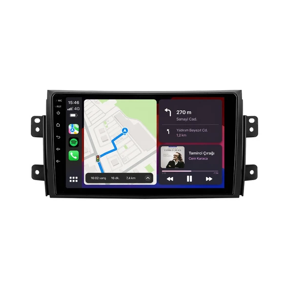 Fiat Sedici 2007-2008 Android Multimedya 9 inç 4-32 GB CarPlay Navigasyon Ekran ürün görseli 1