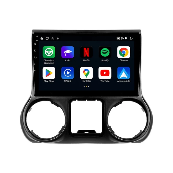 Jeep Wrangler 2011-2017 Android Multimedya 10 inç 8-64 GB CarPlay Navigasyon Ekran ürün görseli 1