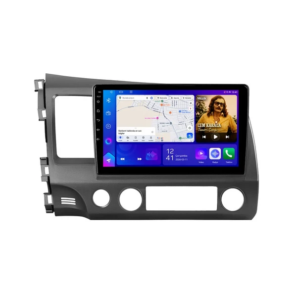 Honda Civic 2006-2012 Android Multimedya 9 inç 10-256 GB Pro CarPlay Navigasyon Ekran ürün görseli 1