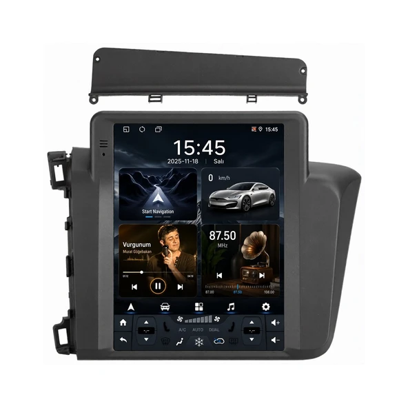 Honda Civic 2012-2015 Android Multimedya 9,7 inç 8-128 GB CarPlay Navigasyon Ekran ürün görseli 1