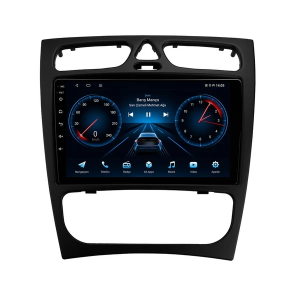 Mercedes C-Class 2000-2004 Android Multimedya 9 inç 4-64 GB CarPlay Navigasyon Ekran ürün görseli 1