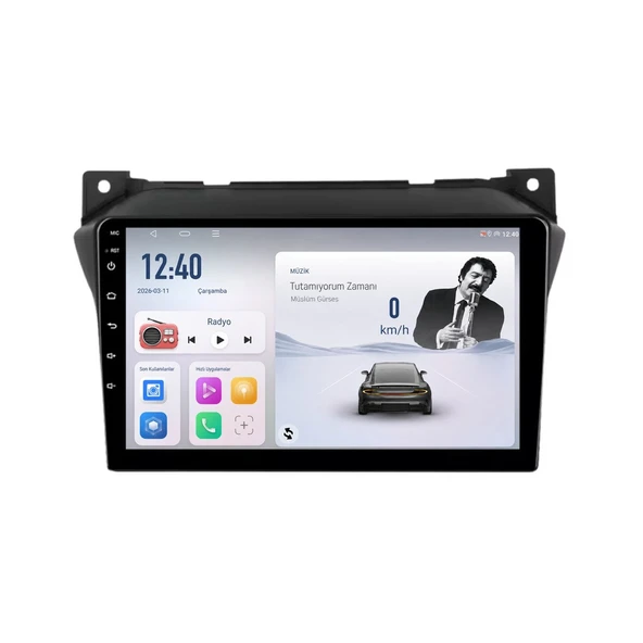Suzuki Alto 2010-2011 Android Multimedya 9 inç 10-256 GB Pro CarPlay Navigasyon Ekran ürün görseli 1