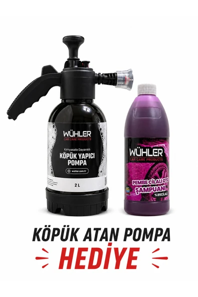 Wühler %95 Cilalı Pembe Oto Şampuanı 750 ML+  HEDİYE KÖPÜK ATAN Basınçlı Pompa 2 LT ürün görseli 1