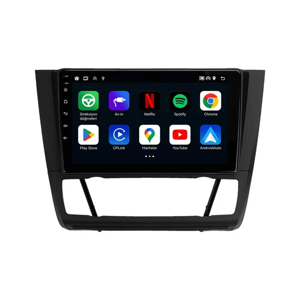 BMW 1 Series 2004-2011 Android Multimedya 9 inç 8-64 GB CarPlay Navigasyon Ekran ürün görseli 1