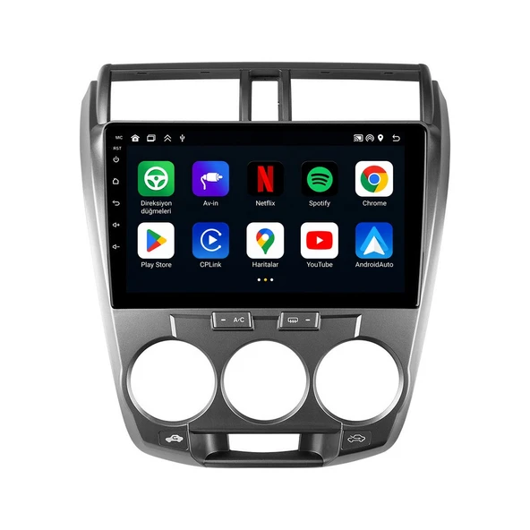 Honda City 2009-2012 Android Multimedya 9 inç 8-128 GB Pro CarPlay Navigasyon Ekran ürün görseli 1