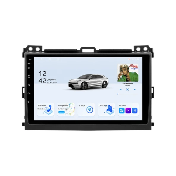 Toyota Land Cruiser Prado 2003-2009 Android Multimedya 9 inç 4-32 GB CarPlay Navigasyon Ekran ürün görseli 1