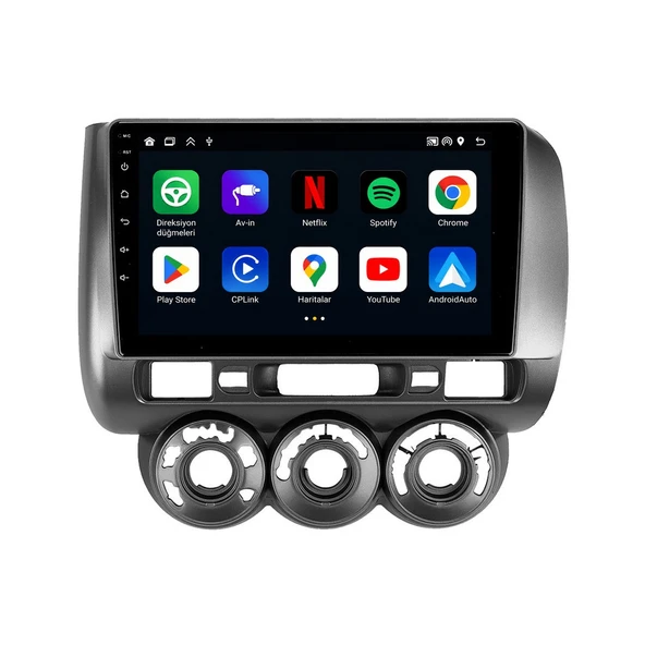 Honda Jazz 2002-2008 Android Multimedya 9 inç 4-32 GB CarPlay Navigasyon Ekran ürün görseli 1