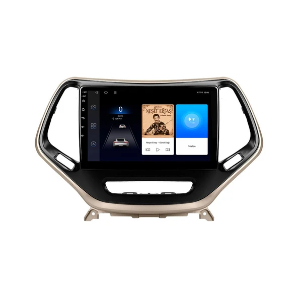 Jeep Cherokee 2014-2015 Android Multimedya 10 inç 4-64 GB CarPlay Navigasyon Ekran ürün görseli 1