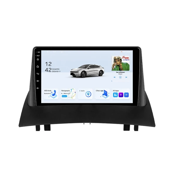 Renault Megane 2003-2009 Android Multimedya 9 inç 4-32 GB CarPlay Navigasyon Ekran ürün görseli 1