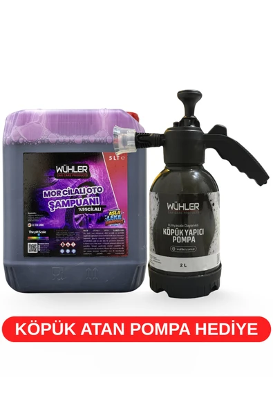 Wühler %95 Cilalı Mor Oto Şampuanı 5 LT +  HEDİYE KÖPÜK ATAN Basınçlı Pompa 2 LT ürün görseli 1