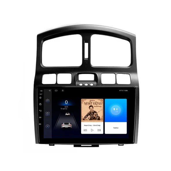 Hyundai Santa Fe 2002-2006 Android Multimedya 9 inç 8-128 GB Pro CarPlay Navigasyon Ekran ürün görseli 1