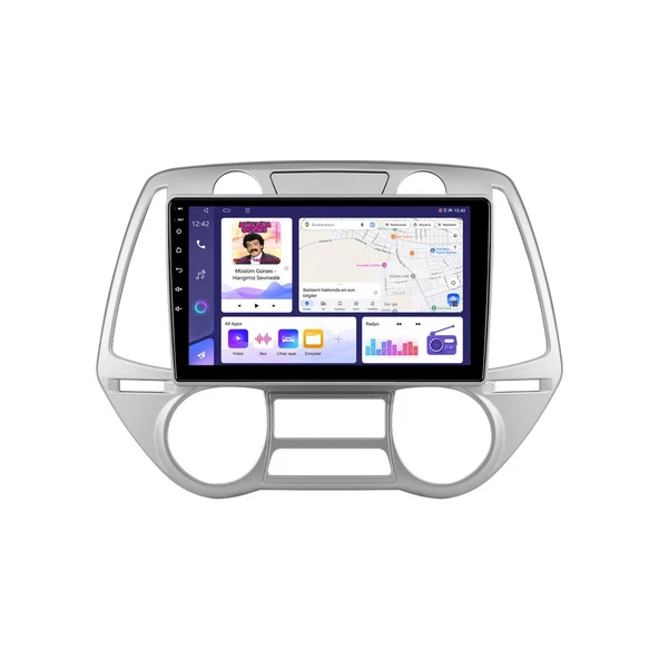 Hyundai i20 2008-2011 Android Multimedya 9 inç 8-64 GB CarPlay Navigasyon Ekran ürün görseli 1