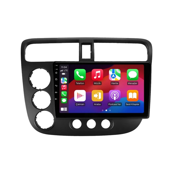 Honda Civic 2001-2006 Android Multimedya 9 inç 4-32 GB CarPlay Navigasyon Ekran ürün görseli 1