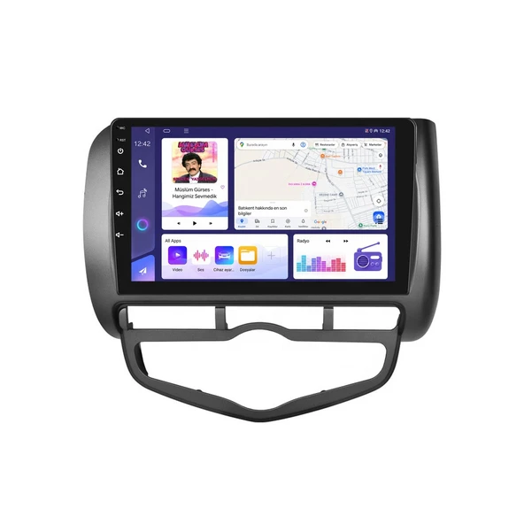 Honda City 2002-2008 Android Multimedya 9 inç 10-256 GB Pro CarPlay Navigasyon Ekran ürün görseli 1