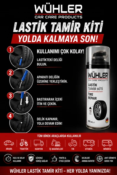 Wühler Lastik Tamir Kiti 400ML - Resim 2